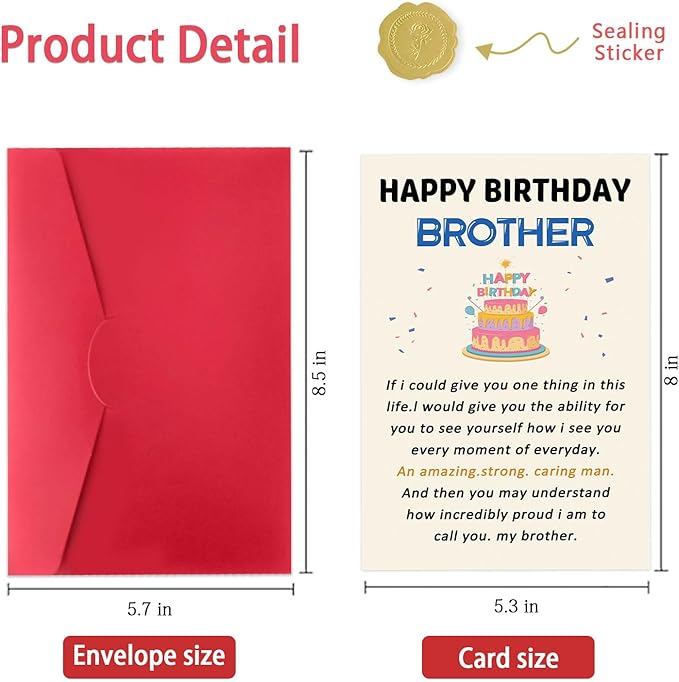 Funny Birthday Card for Brother, Happy Brother Birthday Card, Humorous Bro Bday Gift Cards, Brother Birthday Gifts from Sister