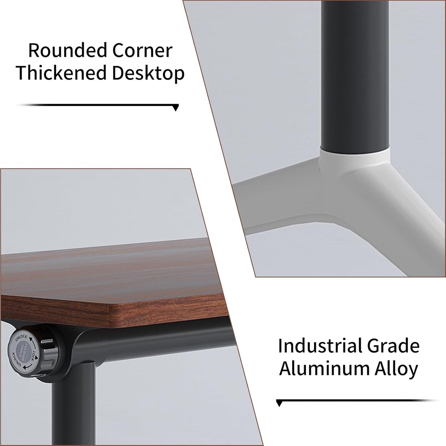 Conference Room Table with Flip-Top Design for Dynamic Meetings, Business Table Computer Desk with Heavy-Duty Frame,Foldable Seminar Meeting Tables for Home Office (6, A, 55.1IN)