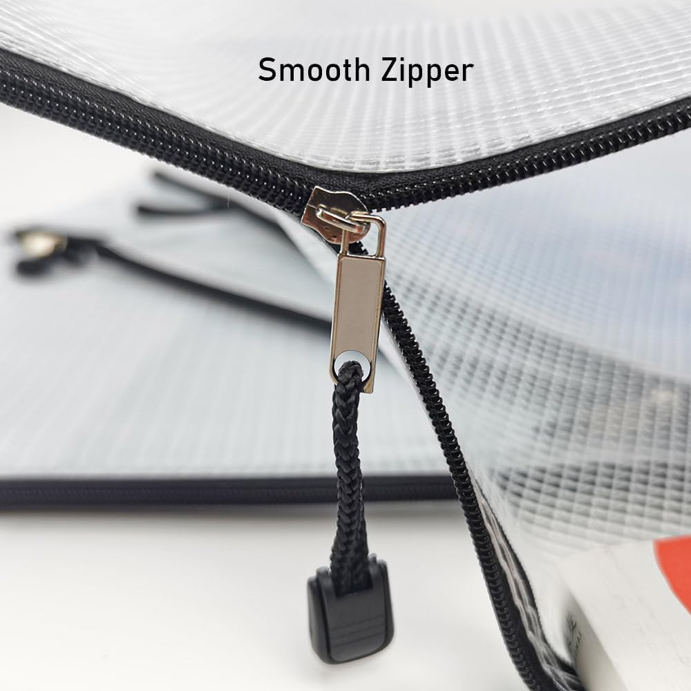 D-KINGCHY 24Pcs Zipper Storage Bags, Plastic Mesh Zippered Pouch for Organization, Waterproof Versatile Bags for Office Supplies School Travel