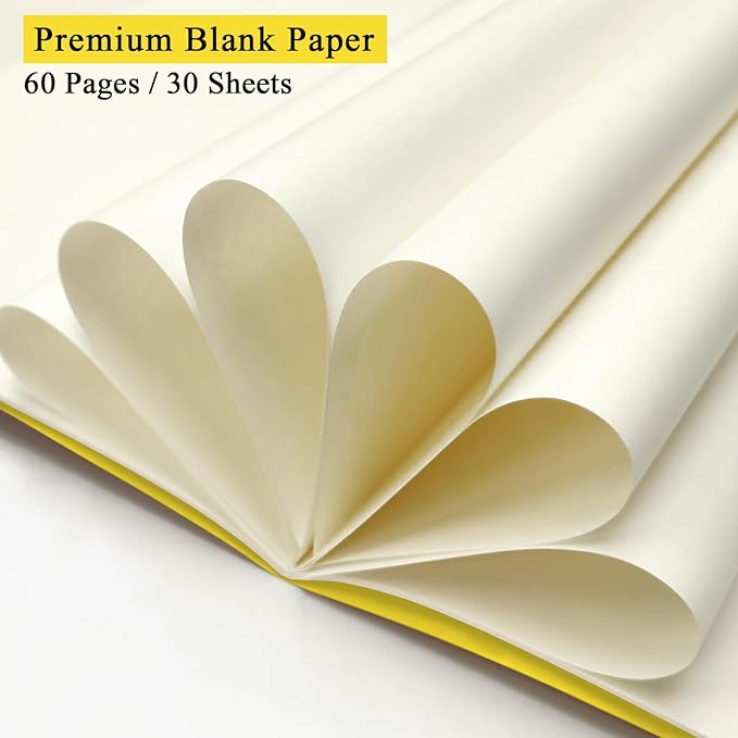 4 Pack Blank Books for Kids, Small Journals Bulk, Girls Notebooks for Drawing & Writing, 5.5"x 8.3", 60 Pages - Sketchbooks w/Soft Cover, Unlined Paper, A5 Travel Size (Dark Yellow)