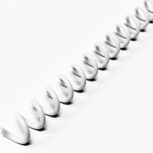 Binditek 50 Pack Plastic Spiral Binding Coils, 6mm(1/4"), 30 Sheet Capacity, 4:1 Pitch, White, 48Loops, for Letter Size, for Students and Coworkers