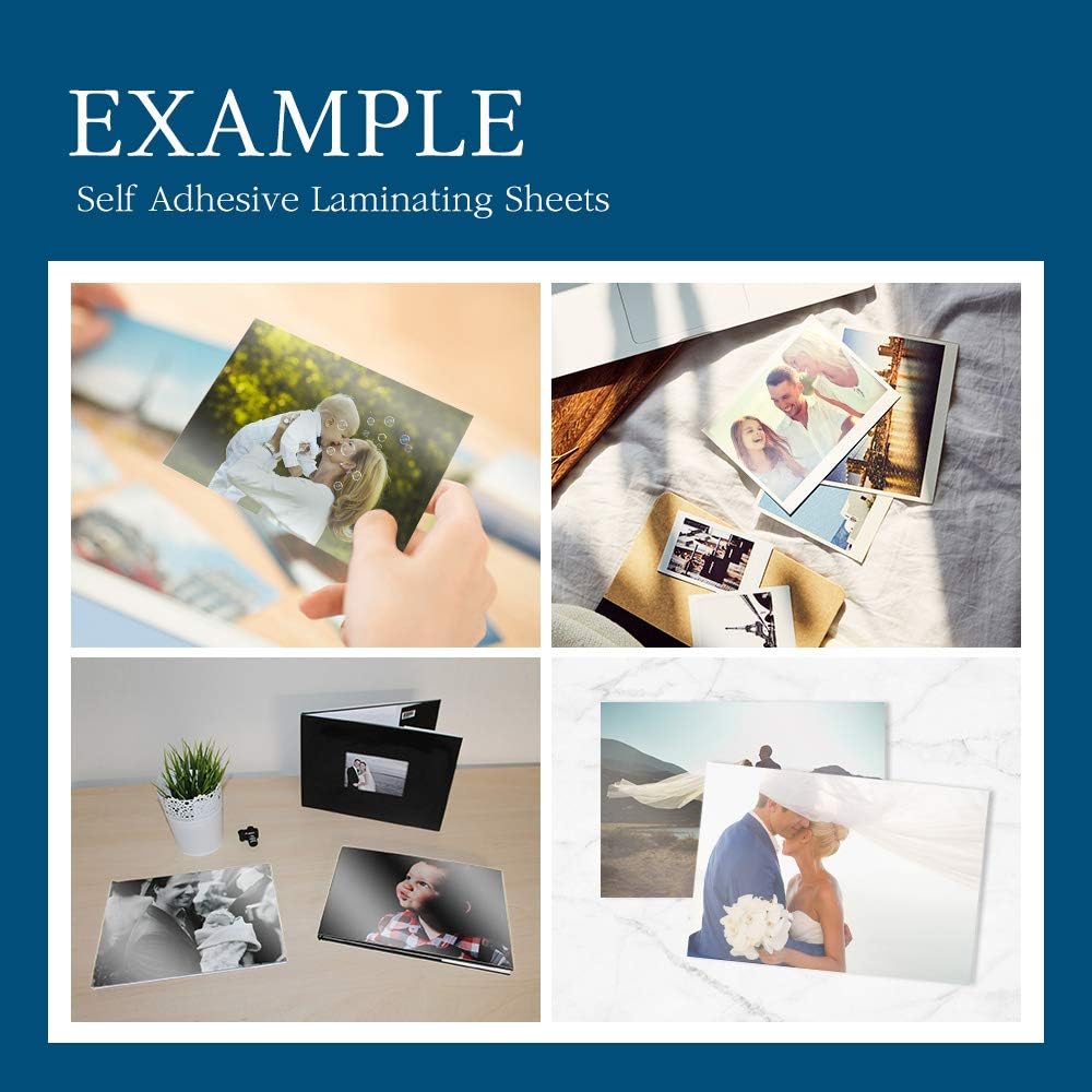 Self Stick Laminating Sheets 8.5 x 11 Inches, 4mil, Pack of 100, No Heat, No Machine, Peel and Stick Laminating Sheets, Self Adhesive Contact Paper, Self Sealing Clear Vinyl Stickers by VIOLLETO