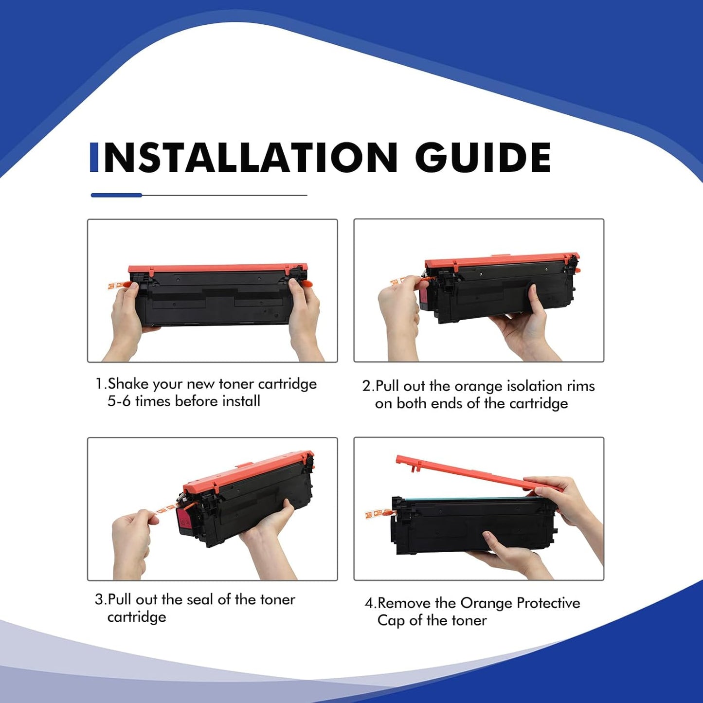 508A 508X M553 Toner Cartridge Set 4 Pack Replacement for HP 508A M553 508X CF360A CF361A CF362A CF363A for HP Enterprise M553dn M577 M553X M553N 553 Printer Ink New Version (BK/C/Y/M)