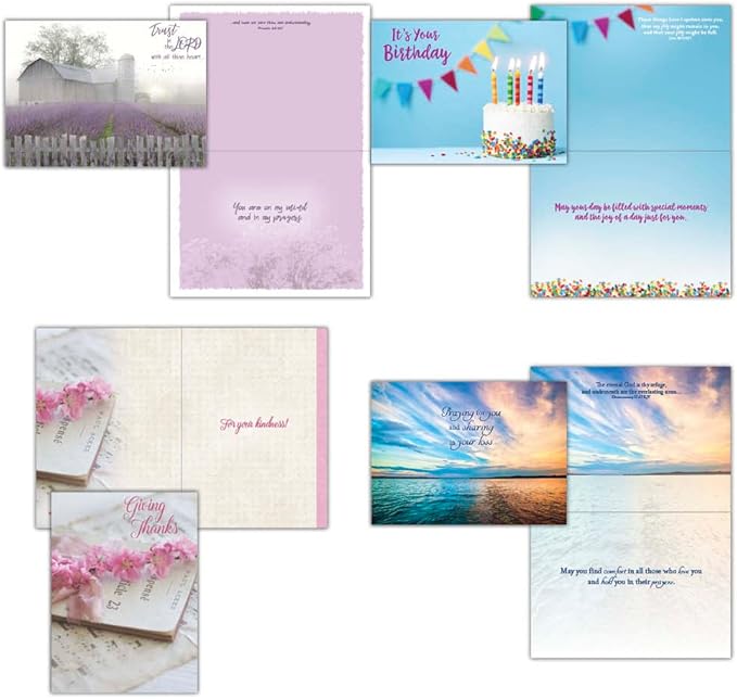All Occassion Greeting Cards - King James Version Scriptures - Assorted Designs - 48 Count