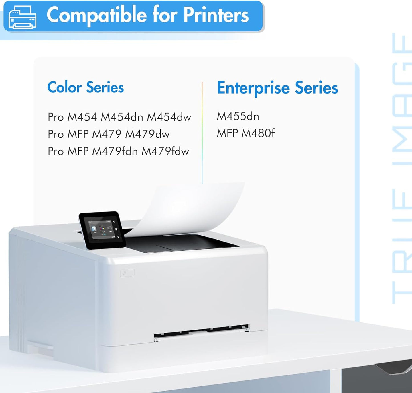 414X Toner Cartridges 4 Pack High Yield: MFP M479fdw - 414A with Chip Compatible Replacement for HP 414X 414A 2020X for HP Color Laserjet Pro MFP M479fdw M479fdn M454dw M454dn Printer Ink (K/C/M/Y)