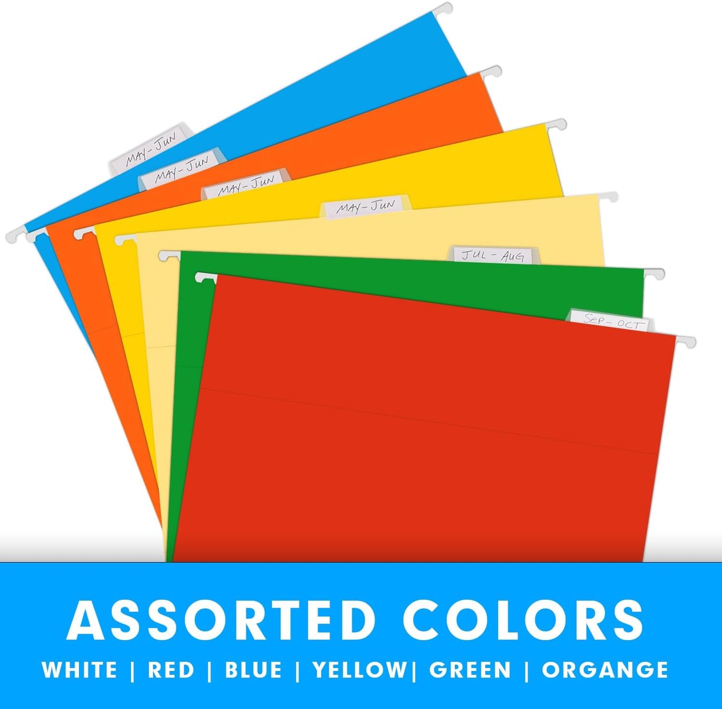 Extra Capacity Hanging File Folders, RAZCC 30 Pack Letter Size Reinforced Hanging Folders with Heavy Duty 2 Inch Expansion for Bulky Files, Filing Cabinet, Adjustable Tabs, Assorted Colors