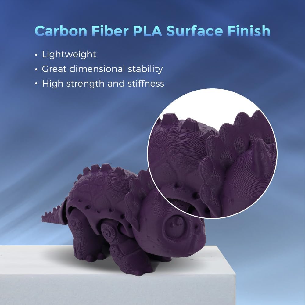 FLASHFORGE Carbon Fiber PLA Filament 1.75mm, Carbon Fiber Reinforced PLA 3D Printer Filament, 1KG Spool Dimensional Accuracy +/- 0.02mm, High Strength & High Abrasion-Resistance (Iris Purple)
