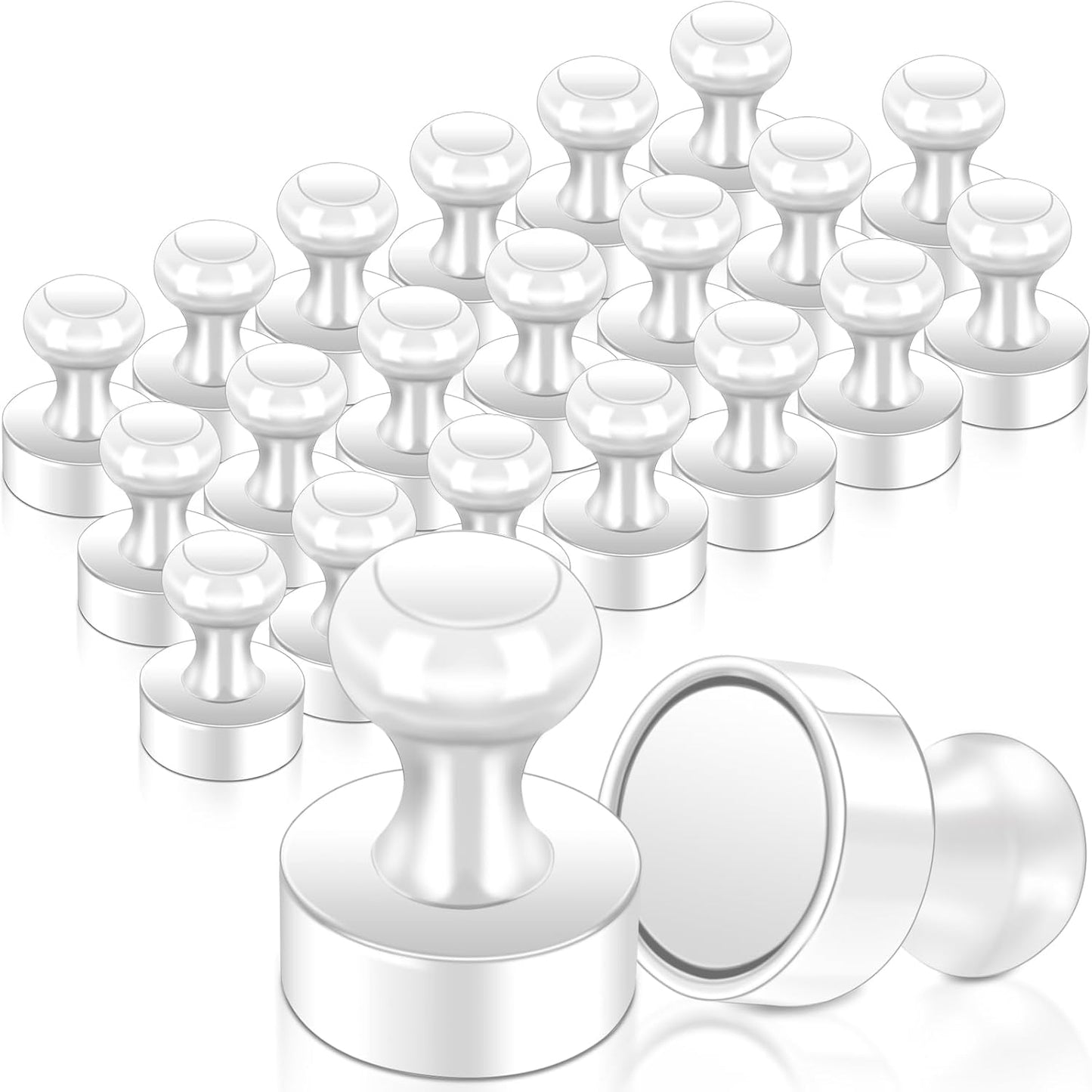 22 Pack Fridge Magnets Strong for Whiteboard, Push Pin Magnet, Refrigerator Magnet Small Strong Rare Earth Magnets for Office, Classroom, Kitchen, Home, White