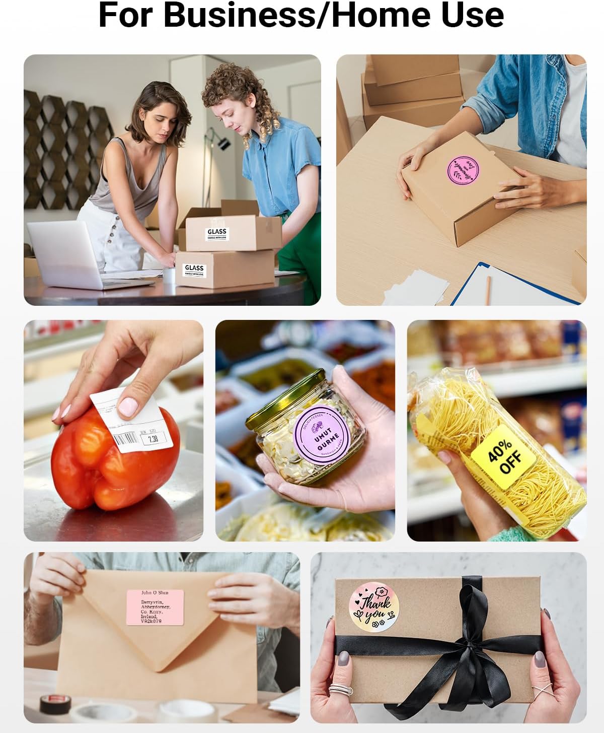 Phomemo M220 Label Maker, Bluetooth Barcode Label Printer, Thermal Sticker Maker Machine for Barcode, Address, Tag Labeling, Compatible with Phone & Laptop