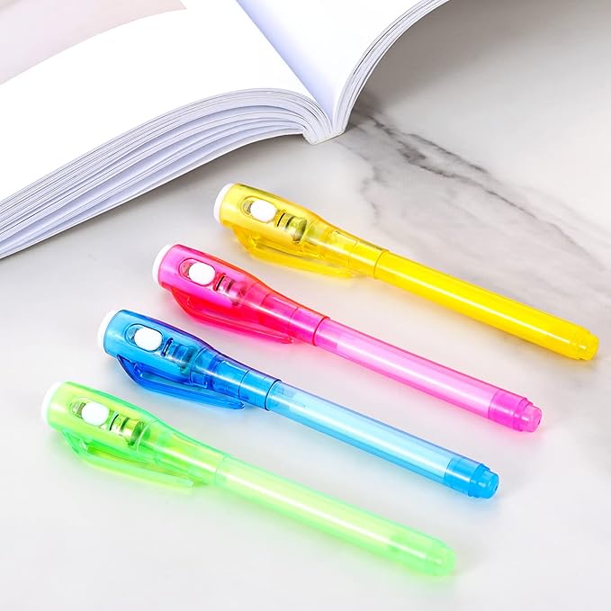 30 Pieces Invisible Ink Pen with UV Light Spy Pen Magic Marker Party Favors for kids 8 12 years Birthday Gifts Classroom Prizes Goodie Bags Stuffers for Kids