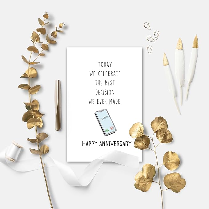 Funny Met Online Dating Anniversary Card, Swipe Dating Card for Boyfriend Girlfriend, Anniversary Card for Him Her, Internet Dating Card, Celebrate The Best We Decision We Ever Made