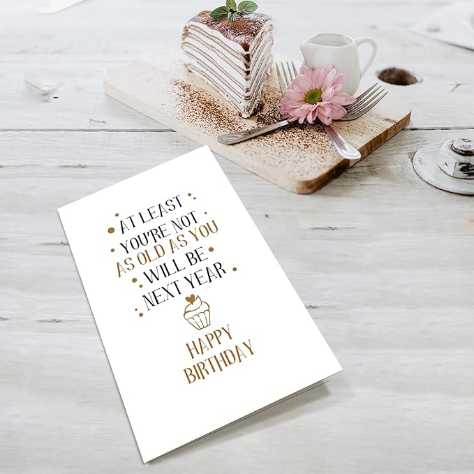 Supoeguk Funny Joke Birthday Card for Friends, Snarky Birthday Card for Him Her, Hilarious Getting Older Birthday Card