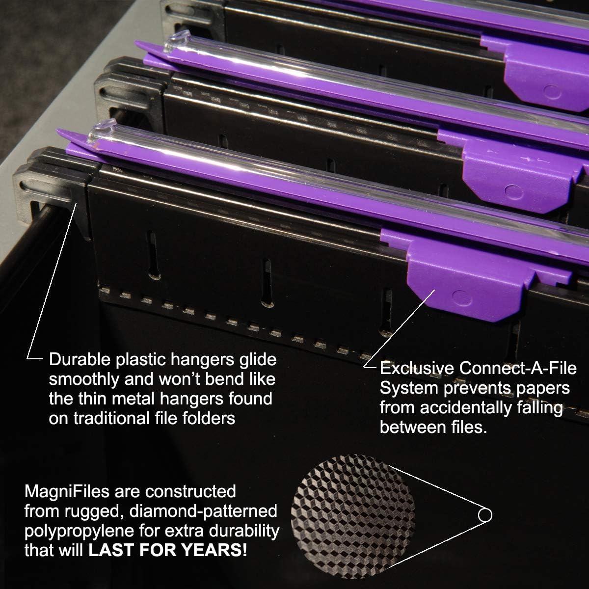 Ultimate Office MagniFile Hanging File Folders V Base Letter Size with 11 inch Magnified Indexes That Double The Size of Your File Titles to Find Files Fast. (Set of 20 Assorted)