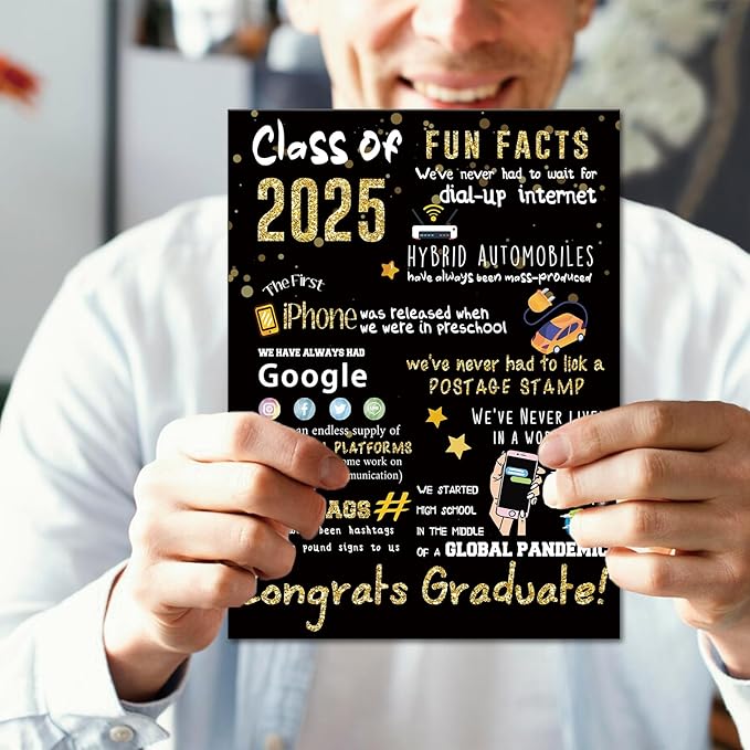 Big 2025 Graduation or Congratulations Card, Graduation Party Decorations for Her Him, Large Graduation Card for Men Women, Graduation Gifts Friends