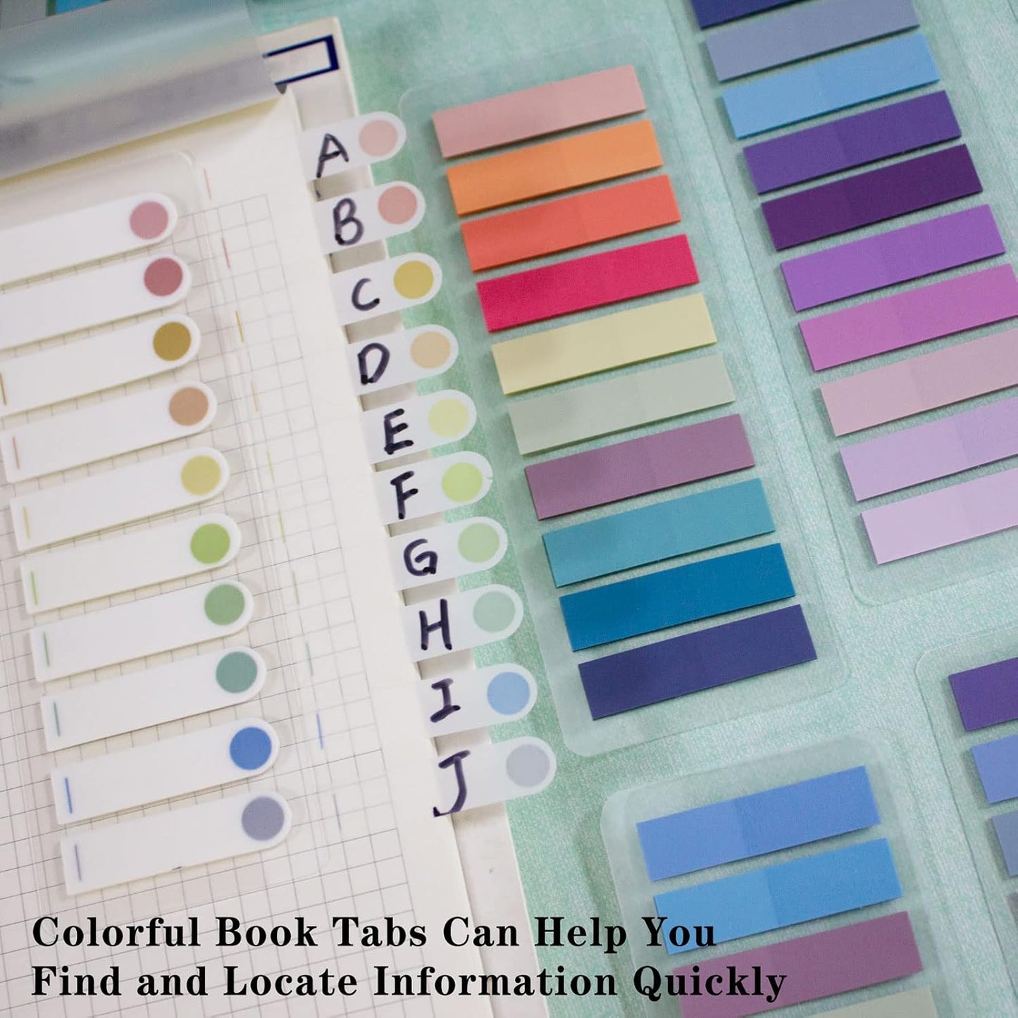 ELII 1600pcsTabs Page Markers Morandi Sticky Index Tabs,Transparent Sticky Notes Book Markers Tabs Label Stickers Index Tabs for Reading Notes, Classify File