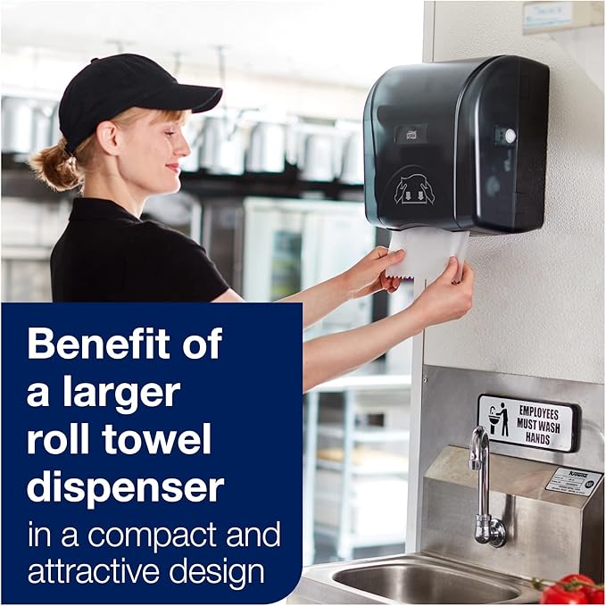 Tork Hand Towel Roll, Natural White, Universal, H86, for Mini Dispensers, 100% Recycled, 1-Ply, 12 Rolls x 425 ft, 8621400