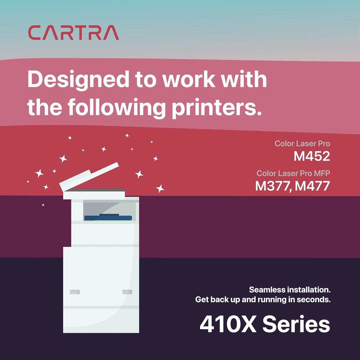 CARTRA 410X 410A Toner Cartridge Compatible with 410X Toner Cartridge 4 Pack High Yield Works with Color Laser Jet Pro M452 M377 MFP M477 Series Printer Ink