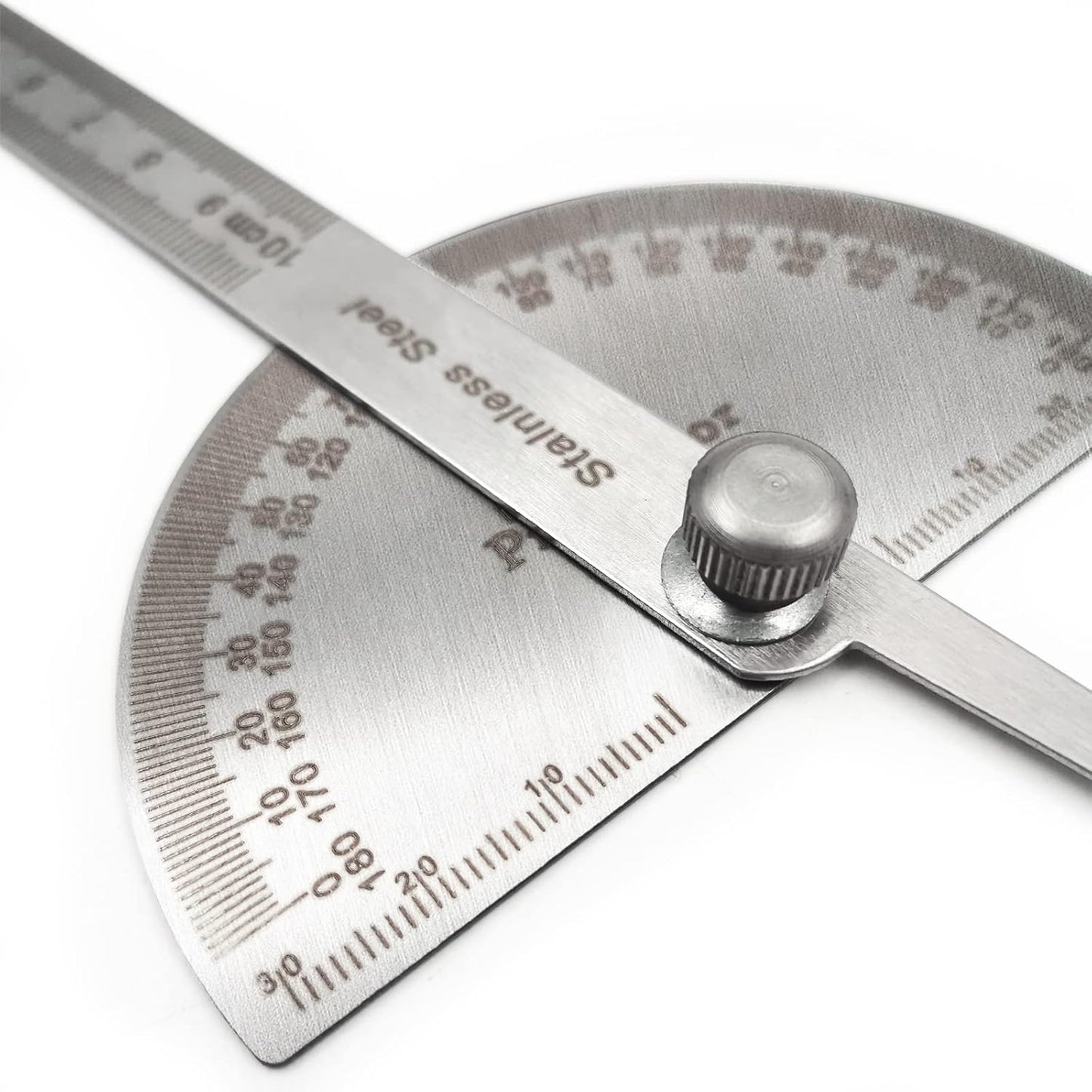 Stainless Steel Angle Protractor, 0-180 Degrees, 10 cm Woodworking Ruler, Angle Measure Tool