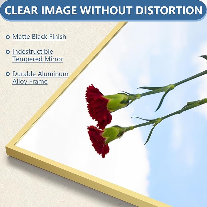 Full Length Mirror, 56"x18" Gold Floor Mirror with Stand, Rectangle Standing Mirror for Living Room Bedroom Cloakroom Gym, Thin Aluminum Frame, Tempered Glass