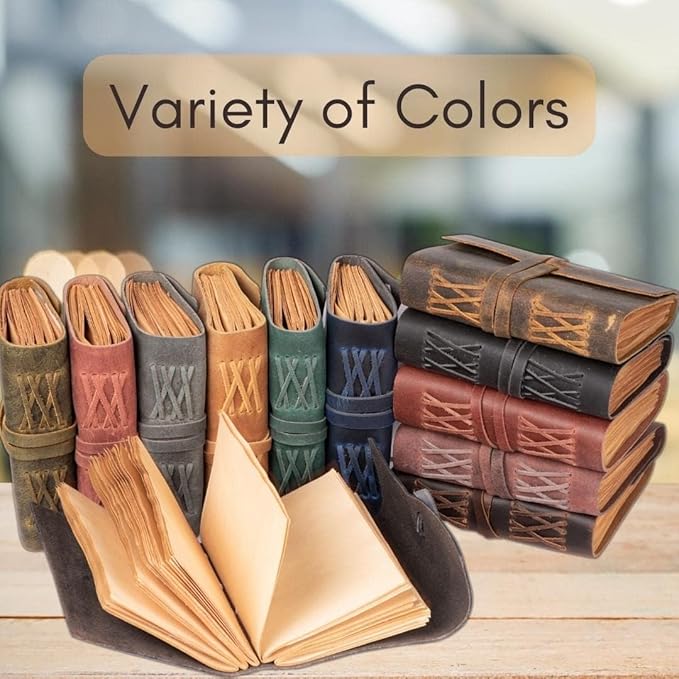 LEATHER VILLAGE Leather Bound Journal - Rustic Brown, 11.5"X8.50", 220 Pages - Vintage Blank Paper Diary for Writing, Drawing, Sketchbook, and Travel Notebook - Ideal for Women and Men