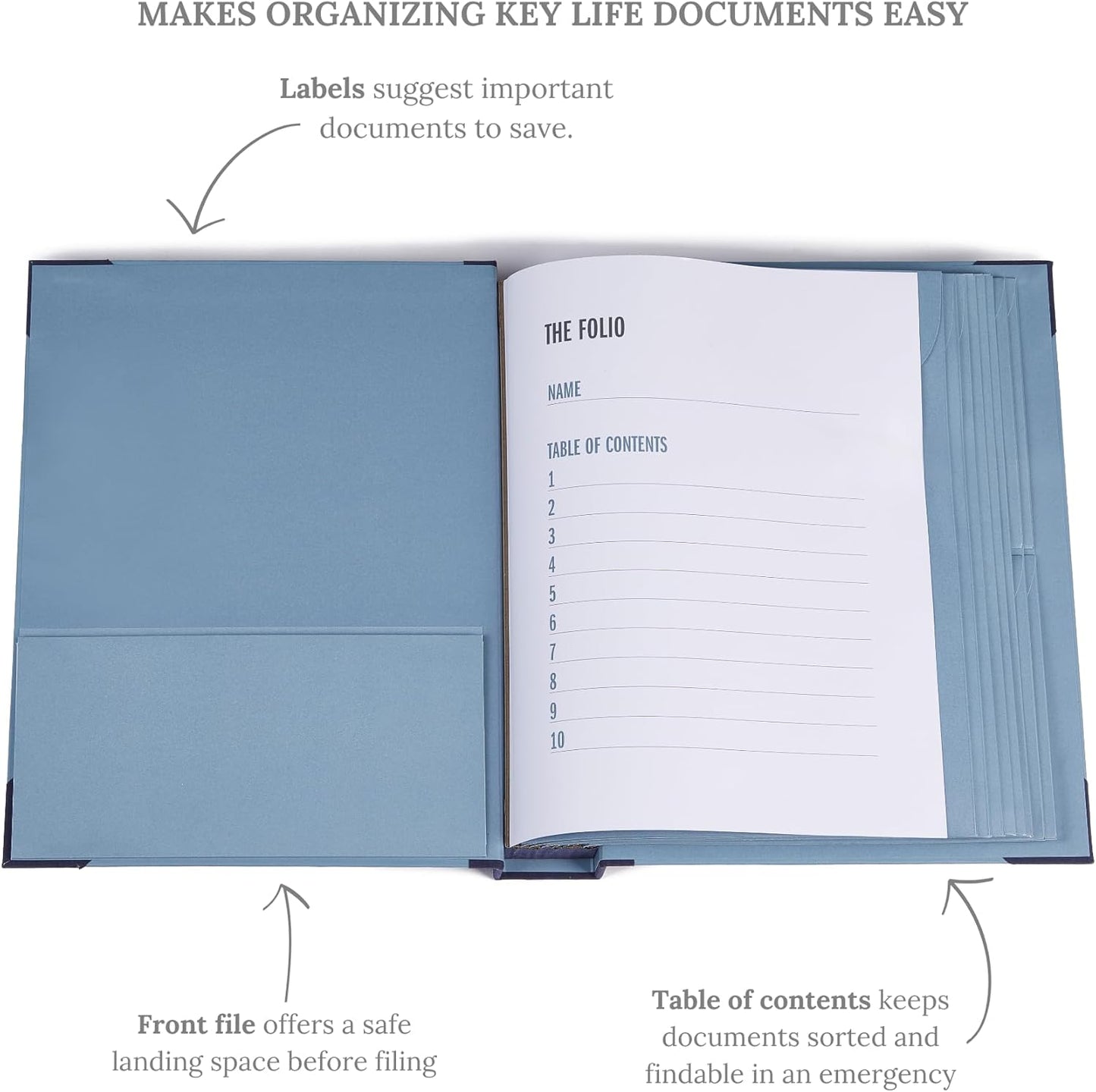 Savor | 2025 Edition The Folio™ Document Organizer | Custom Dyed Cloth-Bound Expanding File for Important Papers, Passports, Birth Certificates & More | Ideal for Home Organization & Graduation Gift