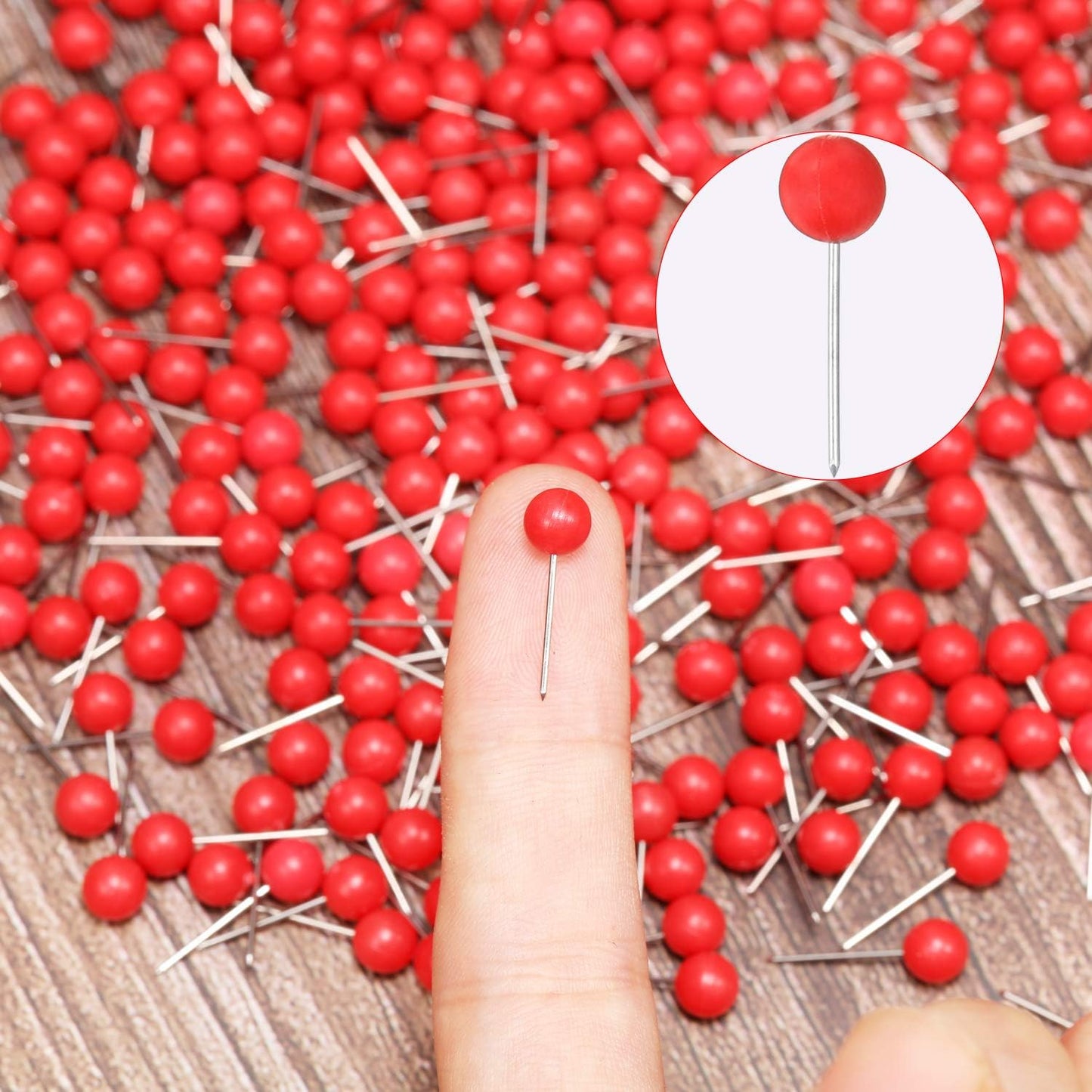 Map Tacks Push Pins Small Size 300 Packs (Red, 1/5 Inch)