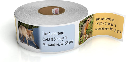 Customized Personalized Address Labels - Made in The USA by Kenco (500 Labels, Forest Wildlife)
