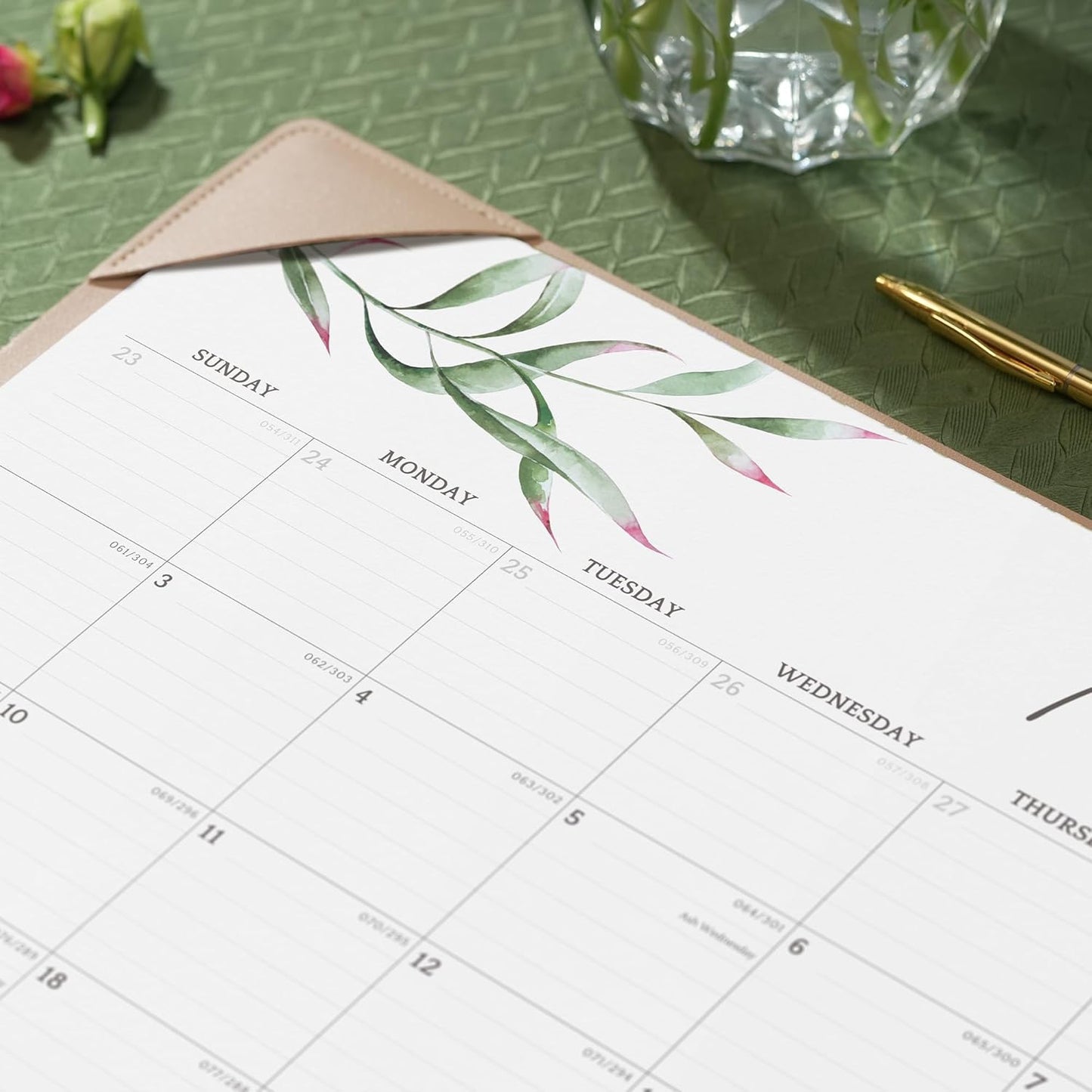 Cabbrix Desk Calendar 2025-2026 with Desktop Mat, Large Desk Pad Calendar 21" x 16-1/2" July 2025 to December 2026, Desk Blotter Calendar for Home School and Office, Apricot