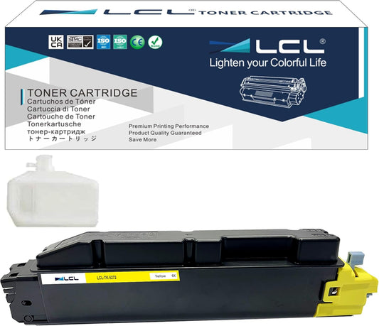 LCL Compatible Toner Cartridge Replacement for Kyocera TK5272 TK-5272 TK5272Y TK-5272Y 1T02TVAUS0 for Kyocera ECOSYS M6230cidn M6235cidn M6630cidn M6635cidn P6230cdn Priner (1-Pack Yellow)