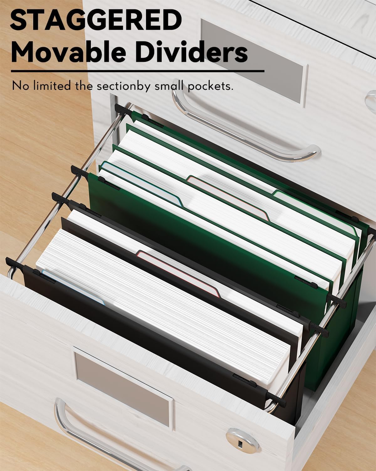 Ansook Plastic High Capacity Hanging File Folders,Heavy Duty 4”Expansion Accordian Pocket,Staggered Tabs with Movable Dividers,Reinforced Extra Wide, Letter Size,Folders for Filing Cabinet,6 Pack