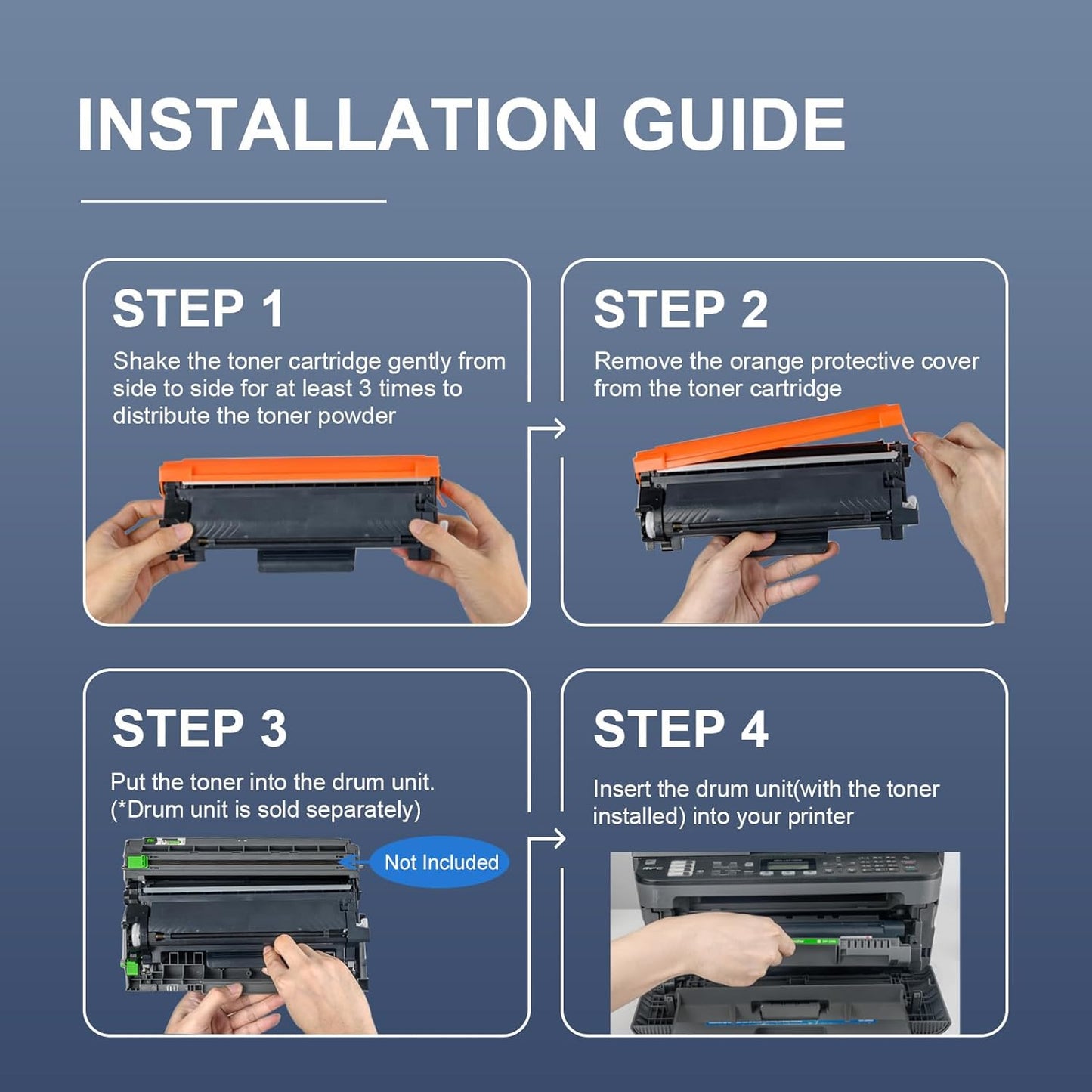 Comatible TN760 Toner Cartridges Replacement for Brother TN760 TN-760 TN730 TN-730 TN 760 Toner Use with MFC-L2710DW MFC-L2750DW HL-L2350DW DCP-L2550DW HL-L2395DW HL-L2370DW HL-L2390DW Toner Cartridge