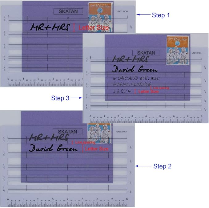 SKATAN Letter Writing and Envelope Addressing Guide, fits a Wide Range of Letter Paper and Envelopes