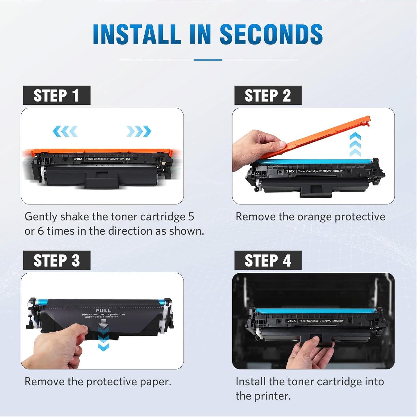 210X Black High-Yield Toner Cartridge Compatible Replacement for HP 210X 210A W2100X W2100A Works for HP Color Pro 4201 MFP 4301 Series MFP 4301dw 4301fdn 4301fdw 4201dw 4201dn Printer 2-Pack Black
