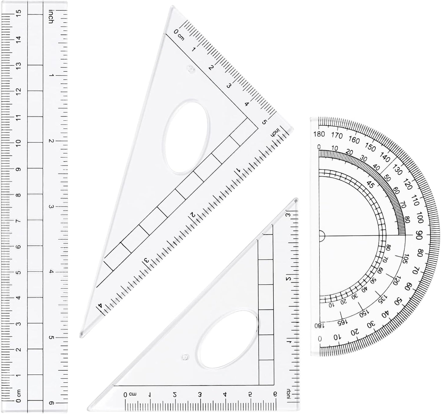 Math Geometry Kit Sets 10 Piece Student Supplies with Shatterproof Storage Box,Includes Rulers,Protractor,Compass,Eraser,Pencil Sharpener,Lead Refills,Pencil,for Drafting and Drawings（Green）