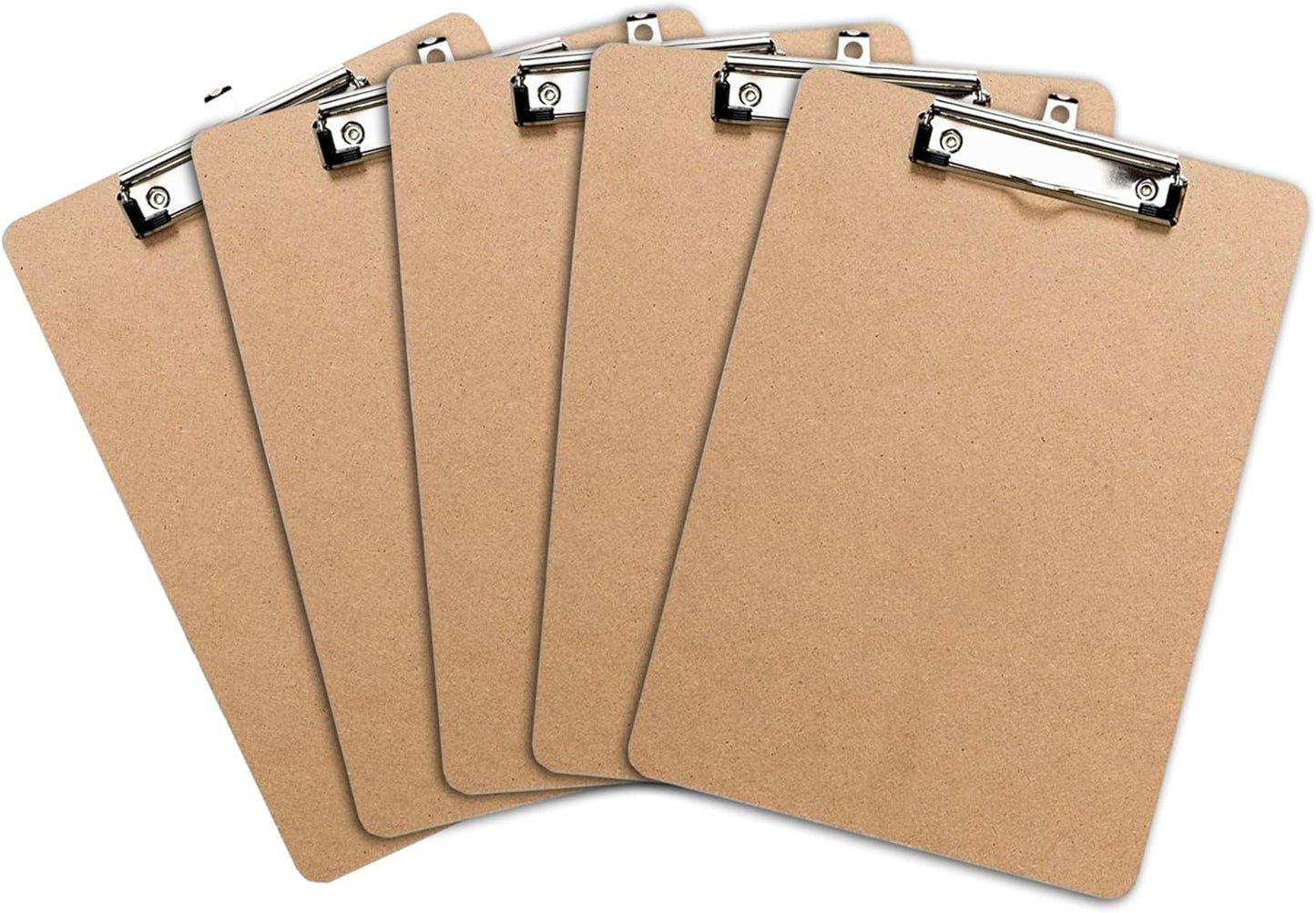 Letter Size Clipboards with Low Profile Clip (Set of 5) - Wood Clipboards Bulk 5 Pack, Heavy Duty Clipboard, Back to School Teacher Classroom Supplies, School Supplies for College Students