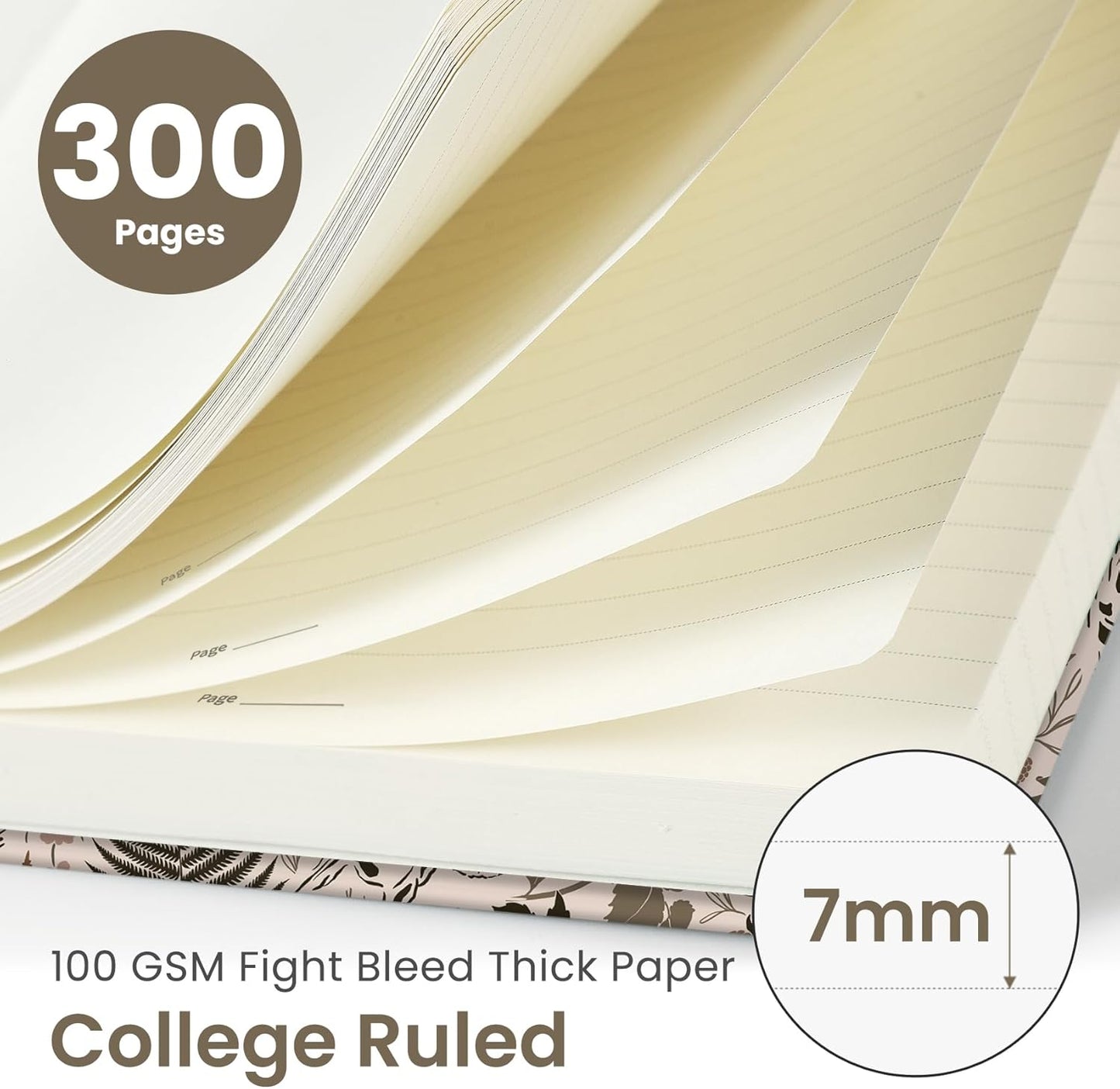 Lined Spiral Notebook Journal for Work, 300 Pages Thick B5 (7.1"x10") College Ruled Journal for Women & Writing, Hardcover Notebook for Note Taking, Perfect for Office Home School, Magical Forest