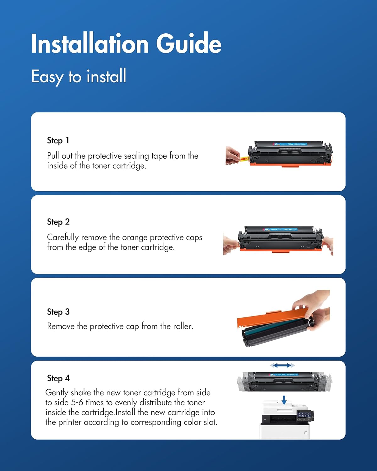 206X Toner Cartridges 4 PackReplacement for HP 206A 206X Toner Cartridges 4 Pack High Yeild Set Compatible with HP Color Laserjet MFP M283fdw M283cdw M255dw M283 M255 Printer Series(with Chip)