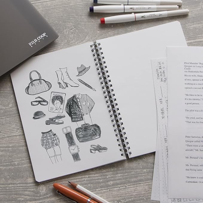 Kyoku PTW03A5W FOBCOOP Plain Ring Notebook, White