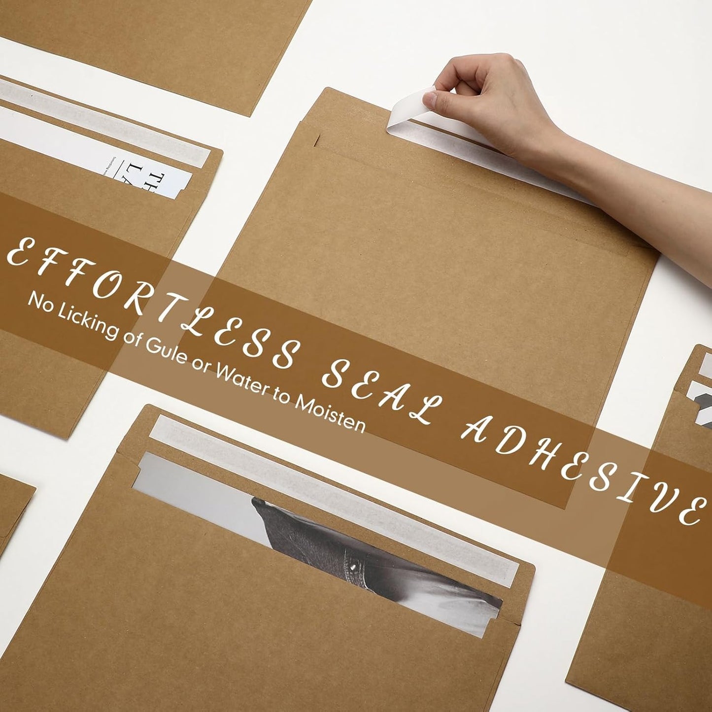 Crtiin 100 Pcs 9 x 12 Open End Booklet Envelopes 80 lb 120gsm Catalog Envelopes with Closure for Mailing Catalog Financial Document Magazine Pamphlet Business(Kraft Paper Color)