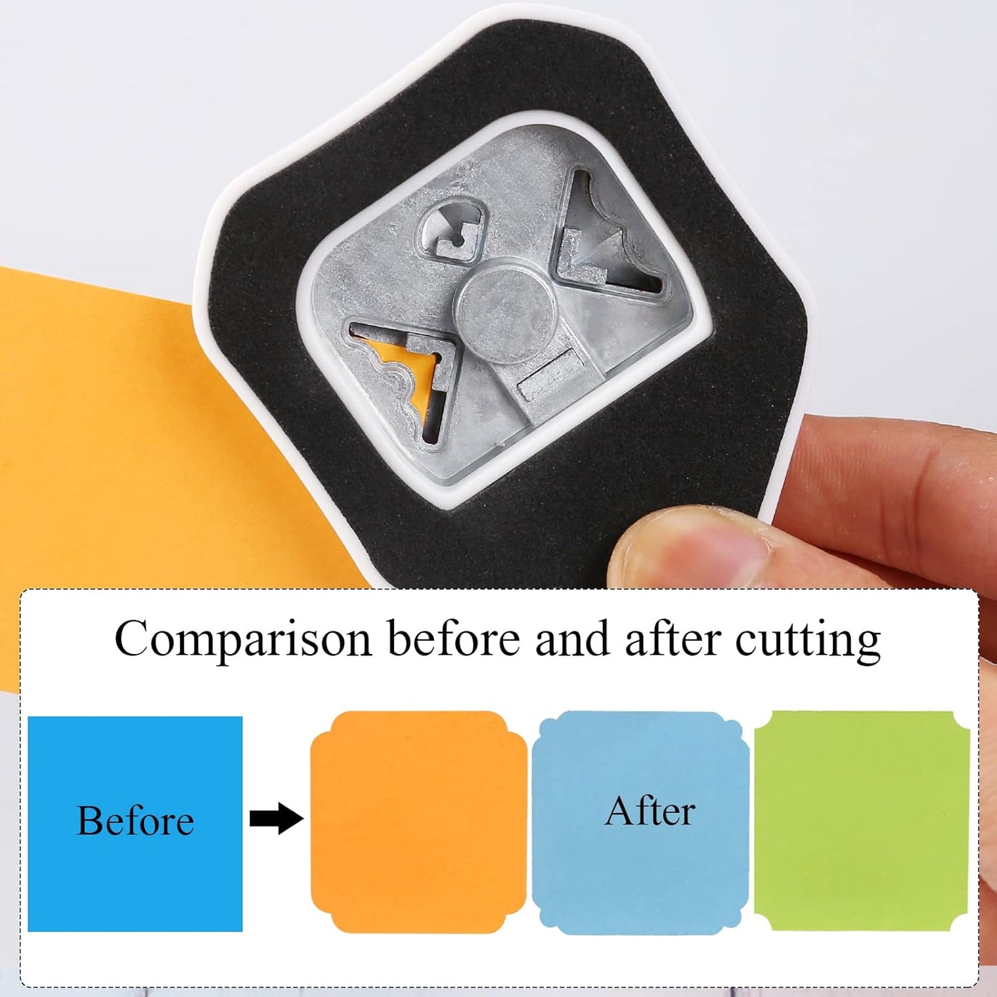 LOONENG 3 Way Beauty Shape Corner Punch, 3 in 1 Corner Paper Punch for Paper Crafts, Laminate, Cardstock, Business Card, DIY Projects, Photo, Card Making and Scrapbooking