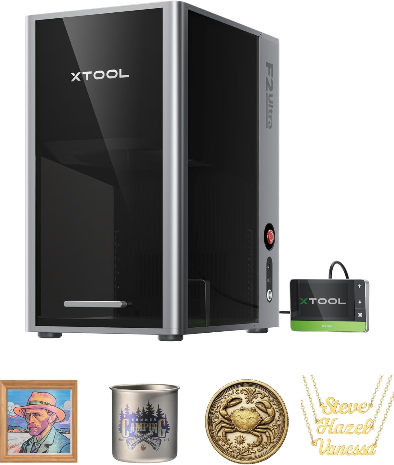 xTool F2 Ultra Single 60W MOPA Fiber Laser Engraver, 100+ Color Metal Engraving, Dual 48MP Cameras, Auto Streamline, 15,000mm/s Ultra-Fast, AI Powered 3D Laser Engraving Machine