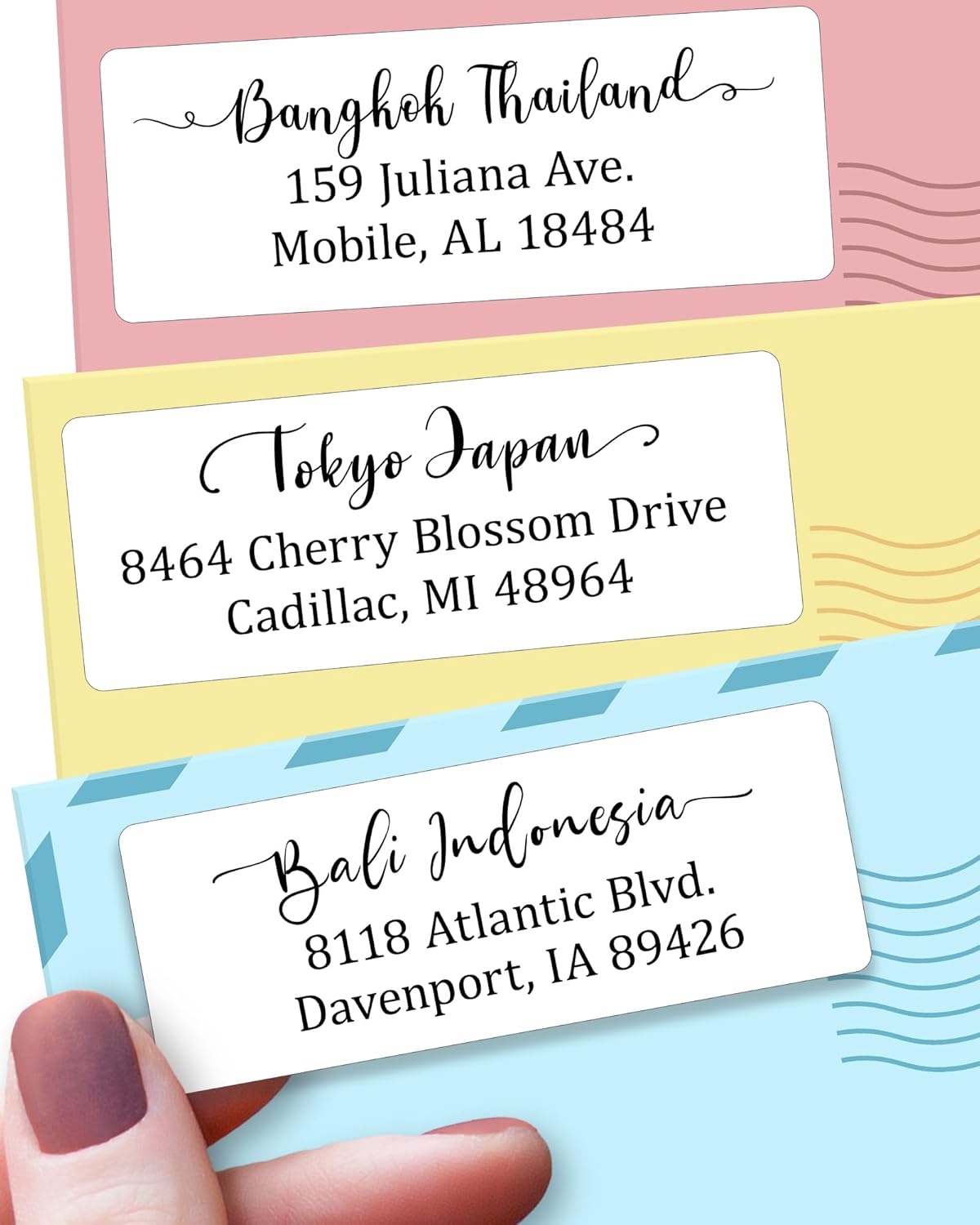 Personalized Return Address Labels Simple - Set of 240 Elegant Custom Mailing Labels for Envelopes, Self Adhesive Flat Sheet Rectangle Personalized Name Stickers (White)