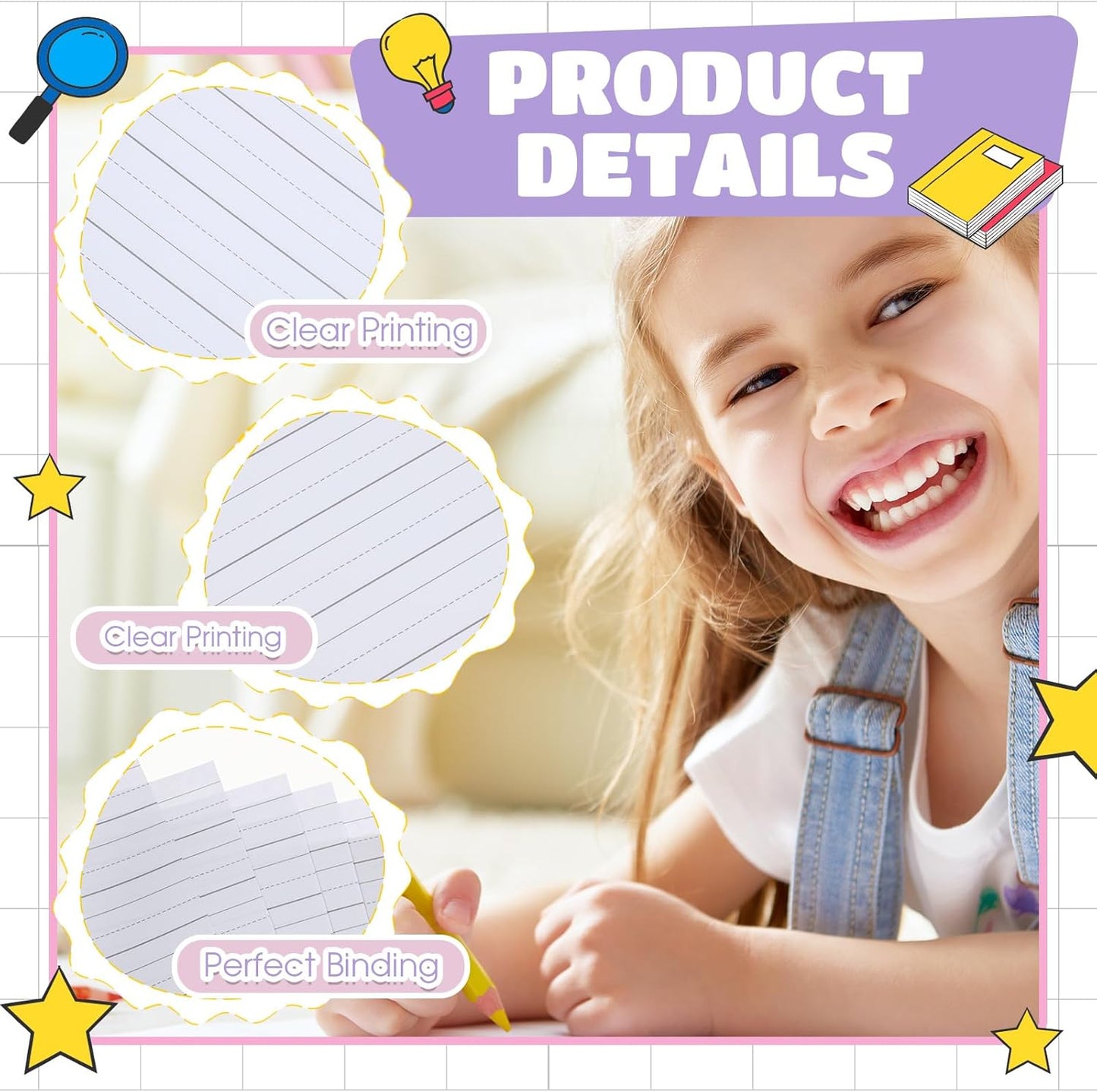 Henoyso 10 Pcs 100/50 Sheets Primary Composition Notebook K-2 Bulk Spiral Primary Journal Drawing Handwriting Practice for Kids Kindergarten 1st 2nd Back to School Supplies (Macaron Color,100 Sheets)