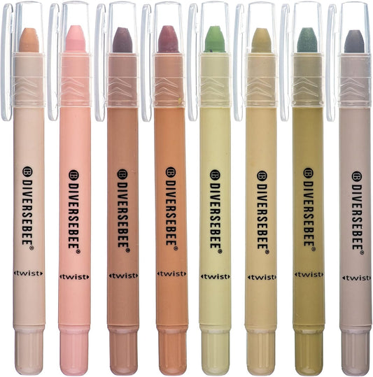 DIVERSEBEE Bible Highlighters and Pens No Bleed, 8 Pack Assorted Colors Gel Highlighters Set, Cute Bible Markers Study Journaling School Supplies and Accessories (Earthy)