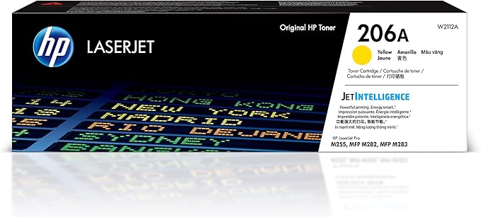 HP 206A Yellow Toner Cartridge | Works with HP Color LaserJet Pro M255, HP Color LaserJet Pro MFP M282, M283 Series | W2112A