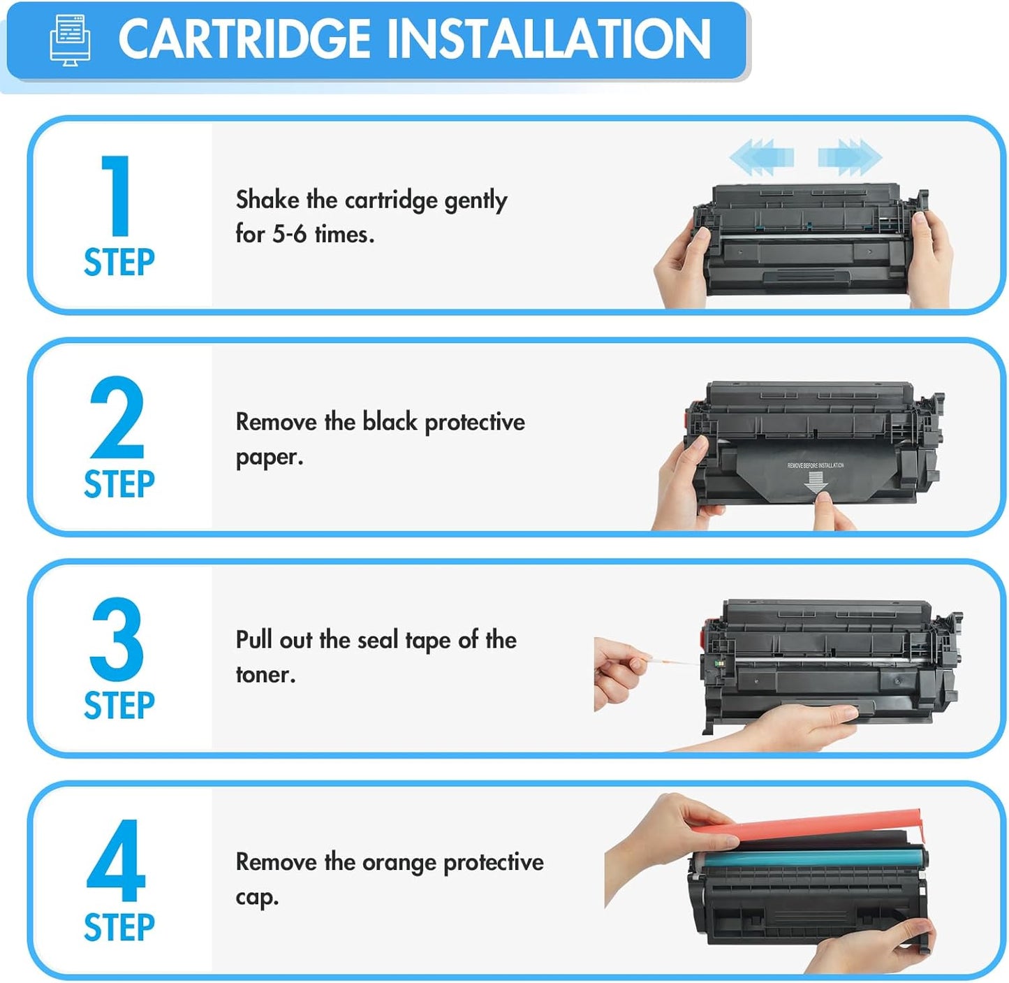 58X CF258X Toner Cartridge Black M428fdw High Yield Compatible Replacement for HP 58X CF258X 58A CF258A for HP Laserjet Pro M404n M404dn M404dw MFP M428fdn M428dw Printer Ink 2 Pack