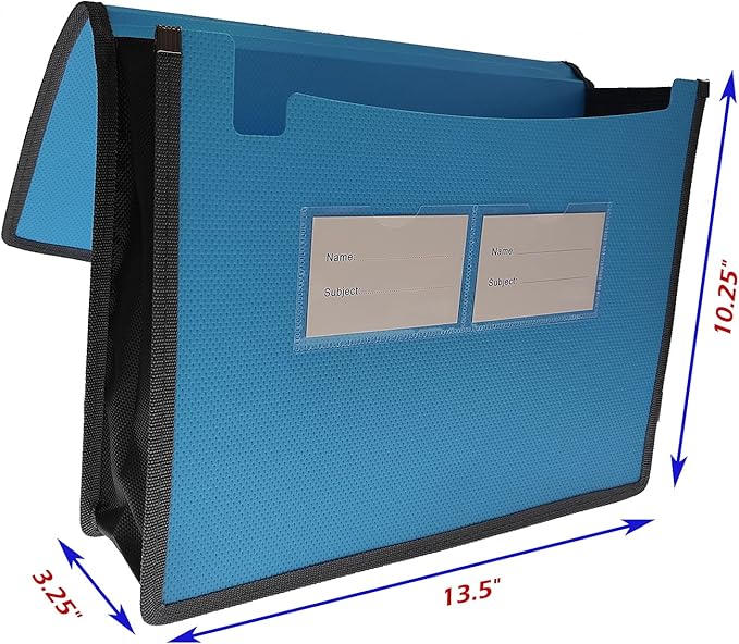 Premium Quality Plastic Expanding File Folder Document Organizer, 3.5" Expansion, A4 Letter Size for Home School Office Organization, 3 Pack