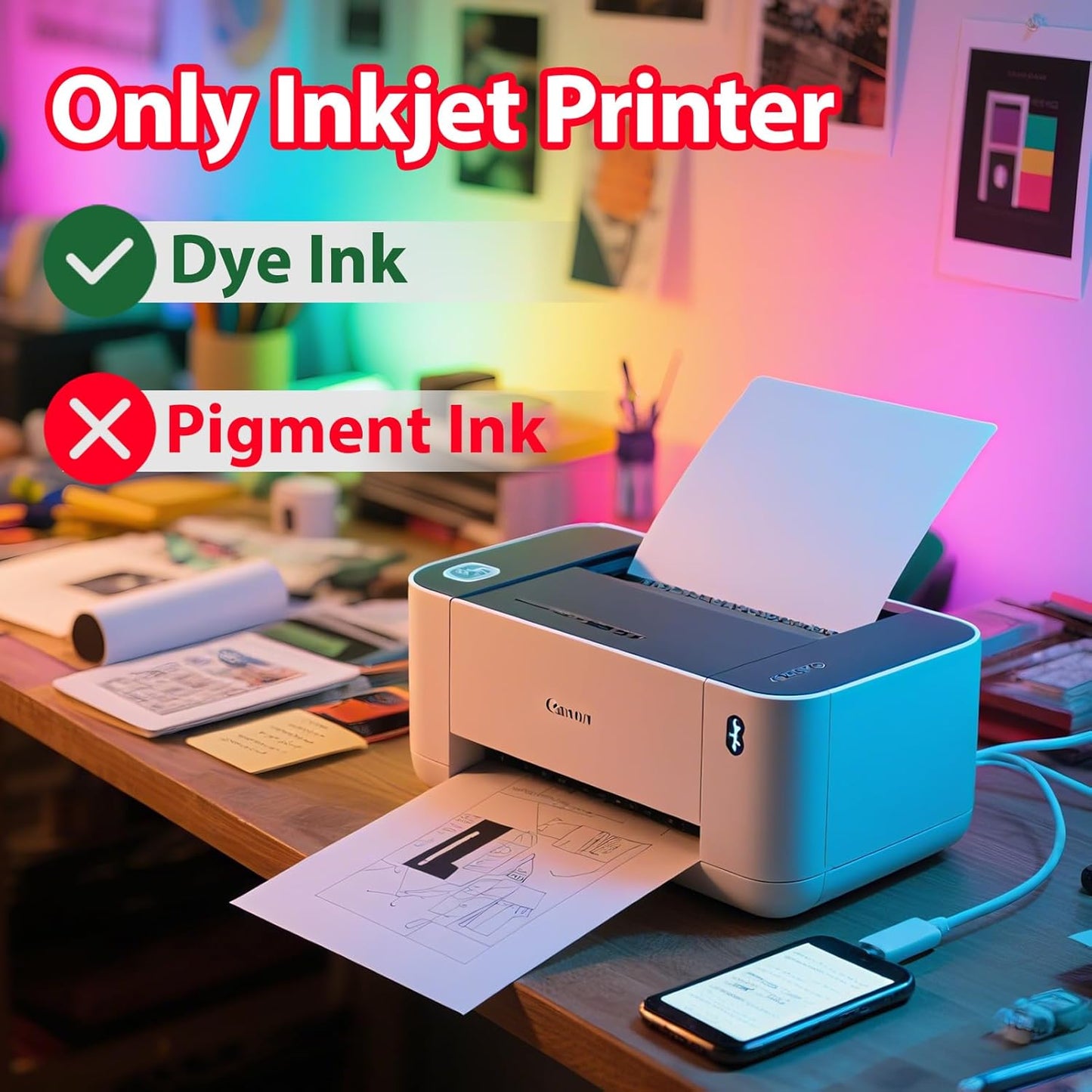 Uinkit 180gsm Glossy Photo Paper 11x14 Inches - 100 Sheets for Dye Ink | Quick Dry, No Smudging | Single-Sided Pro Finish, Thick 48lb No Curling