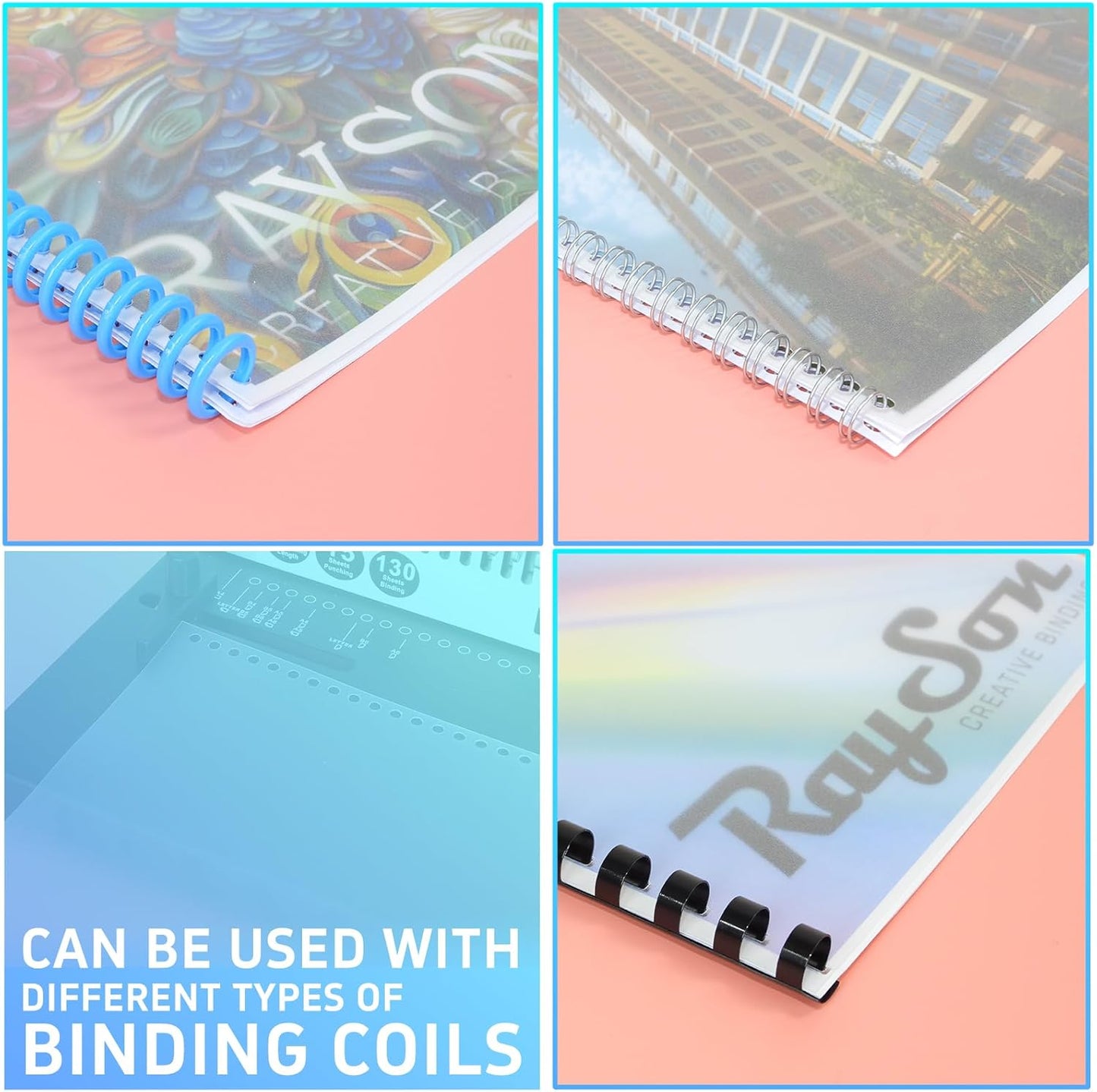 Rayson Frosted Binding Covers - 10 mil Polypropylene (PP) Matte Finish, 8.5" × 11", Durable Un-Punched Plastic Binding Covers, 50/Pack (PP2550MT)