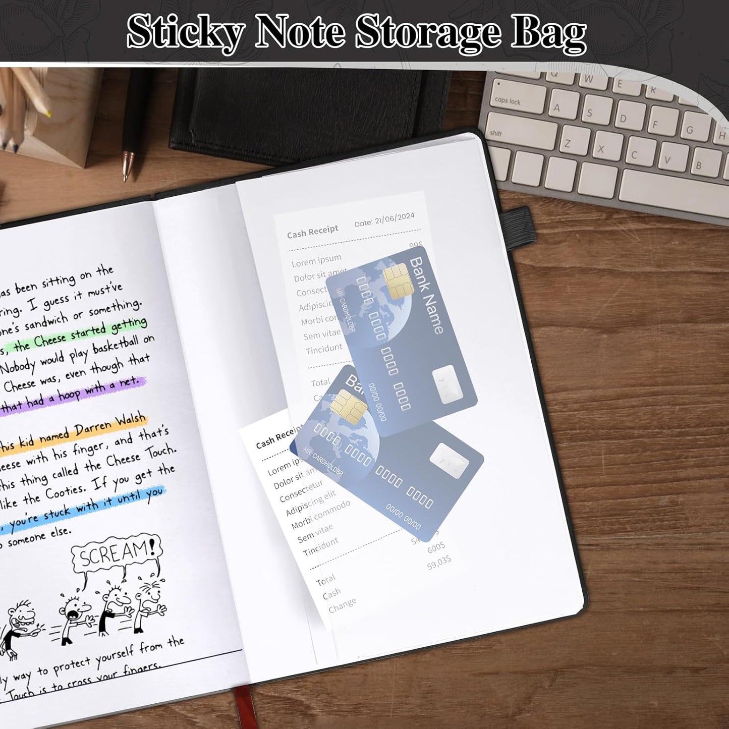 Lined Journal Notebook, A5 Hardcover Leather Journal for Men Women, 200 Pages 100 GSM Thick Paper, Journaling Notebooks for Work School Travel Note Taking, Black